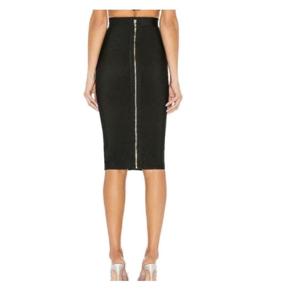 SUPERDOWN Emilia High Waisted Bandage Style Pencil Skirt Knit Black Size Medium